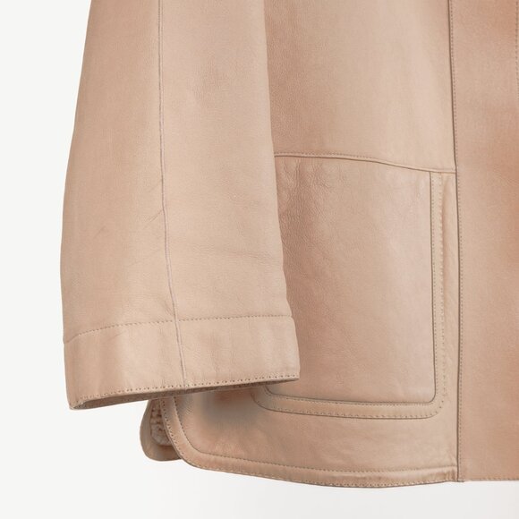 Loro Piana Ecru Lambskin Cropped Shearling Jacket - Picture 6 of 12